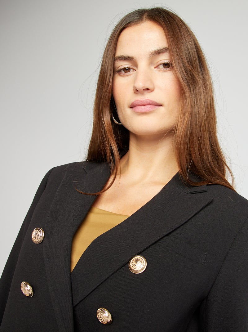 Chaqueta de traje corta con botones brillantes negro - Kiabi