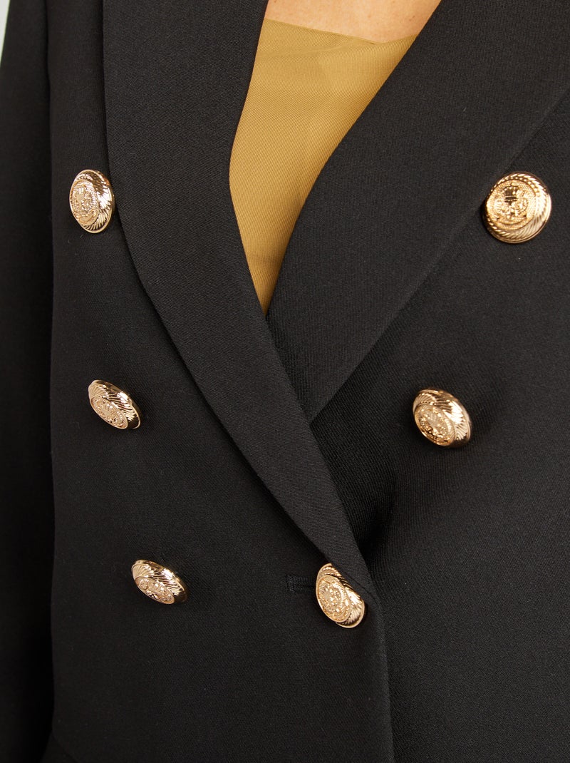 Chaqueta de traje corta con botones brillantes negro - Kiabi