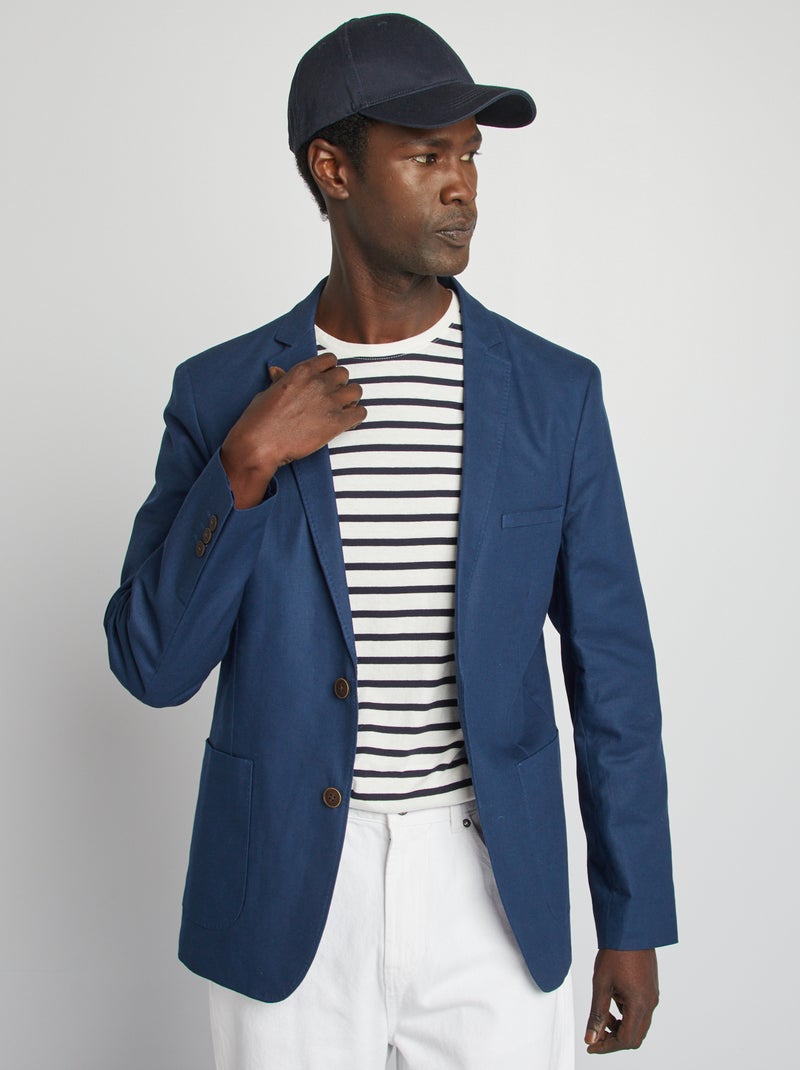 Chaqueta de traje corte ajustado / slim fit azul - Kiabi