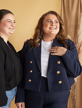 Chaqueta de traje cropped