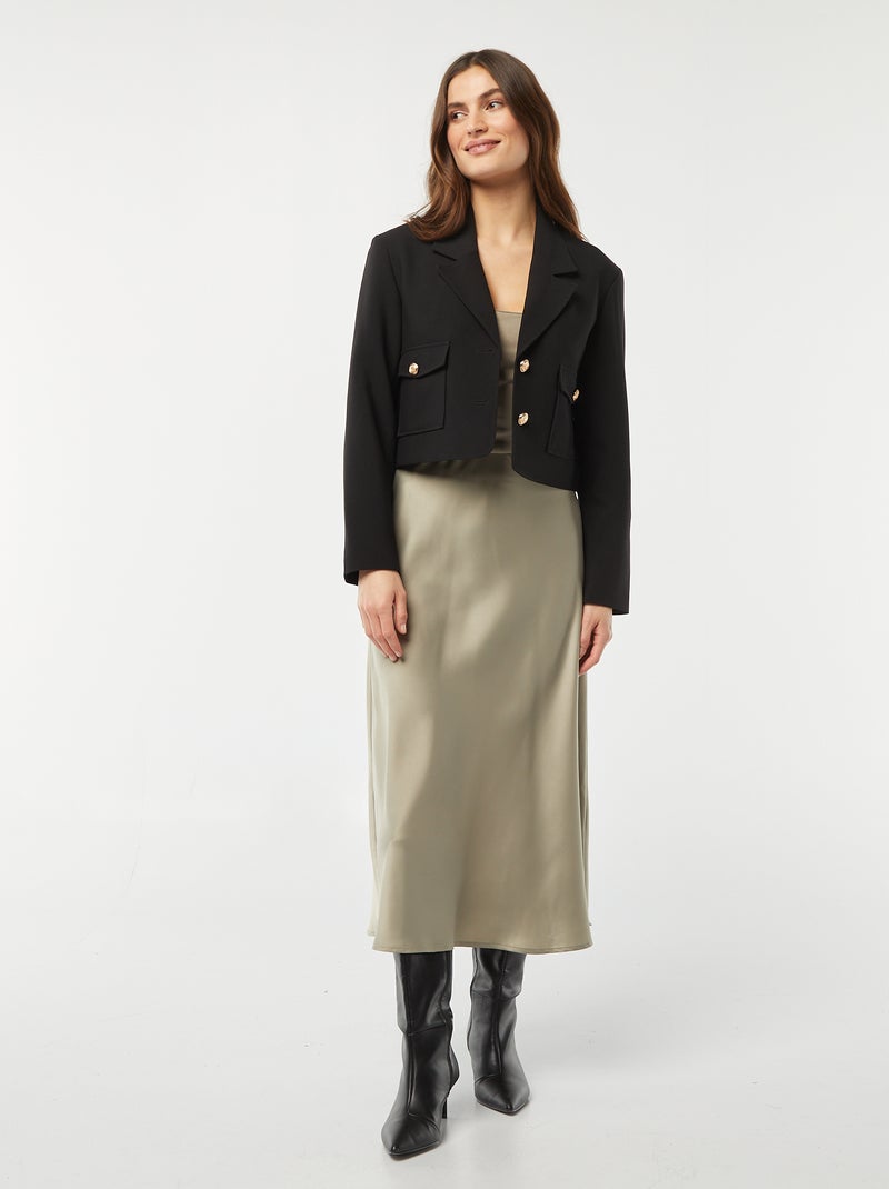 Chaqueta de traje cropped negro - Kiabi