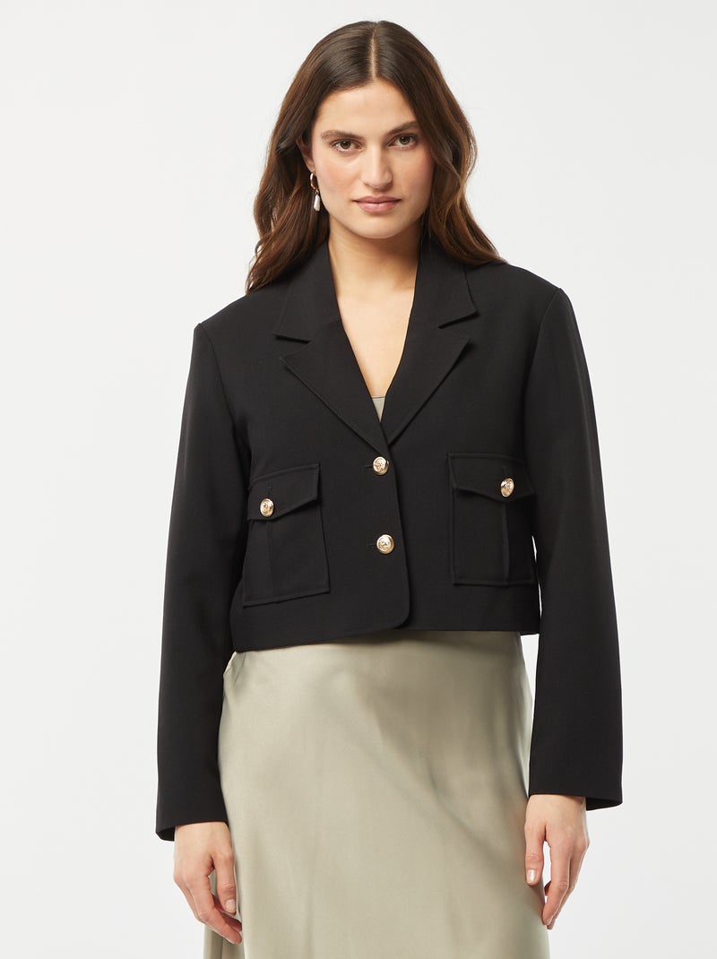 Chaqueta de traje cropped negro - Kiabi