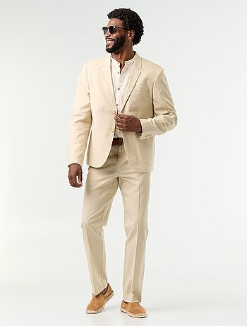 Chaqueta de traje de algodón y lino