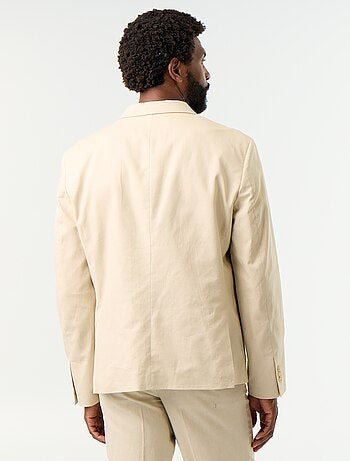Chaqueta de traje de algodón y lino