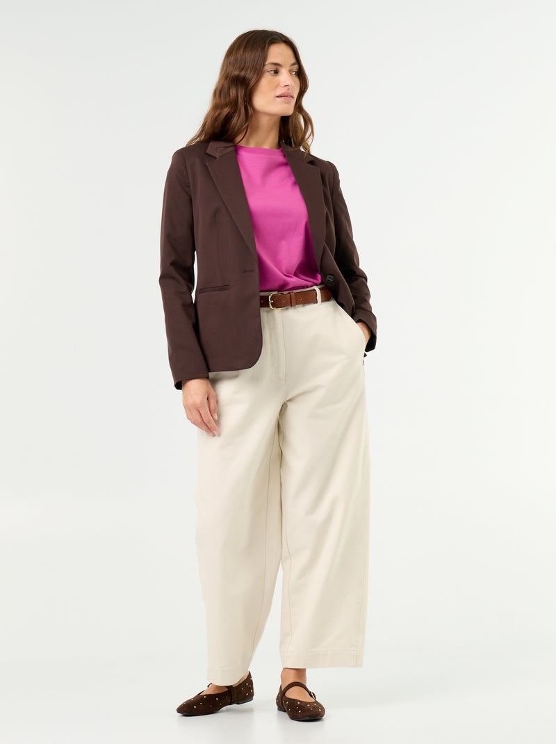 Chaqueta de traje de manga larga Marron - Kiabi