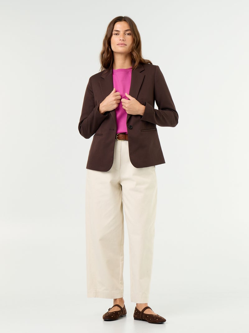 Chaqueta de traje de manga larga Marron - Kiabi