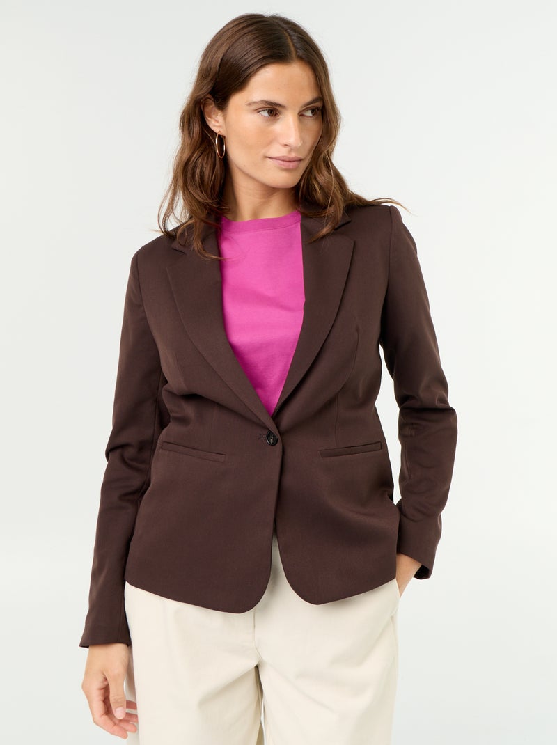 Chaqueta de traje de manga larga Marron - Kiabi