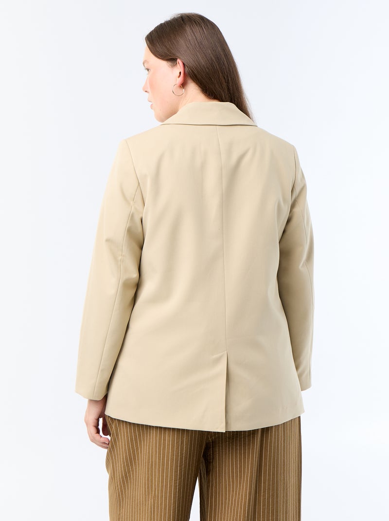 Chaqueta de traje larga Beige - Kiabi