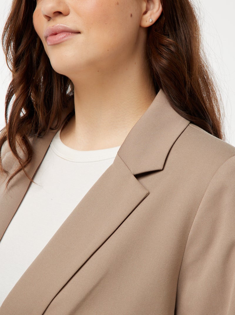 Chaqueta de traje larga Beige - Kiabi