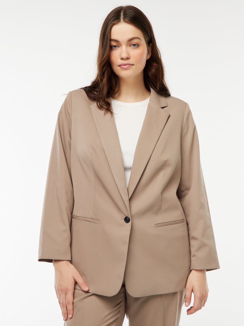 Chaqueta de traje larga Beige - Kiabi