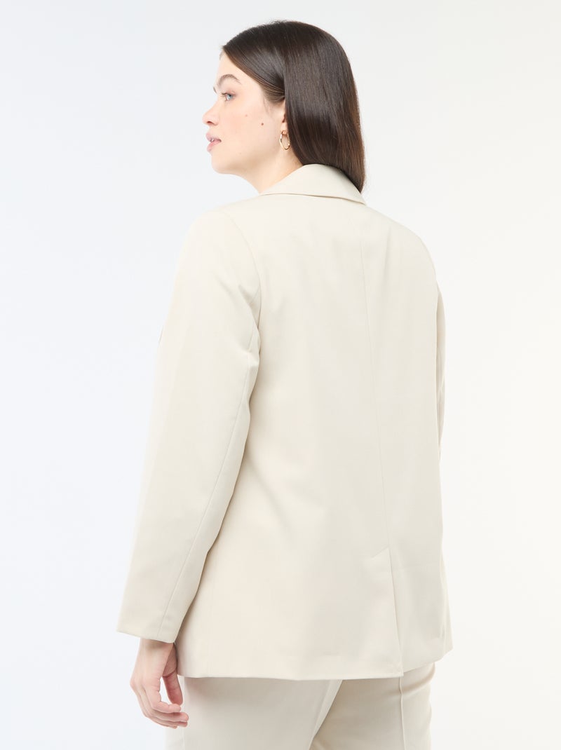 Chaqueta de traje larga Beige - Kiabi