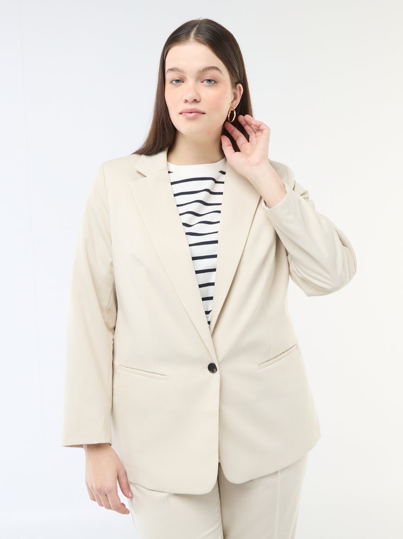 Chaqueta de traje larga Beige - Kiabi