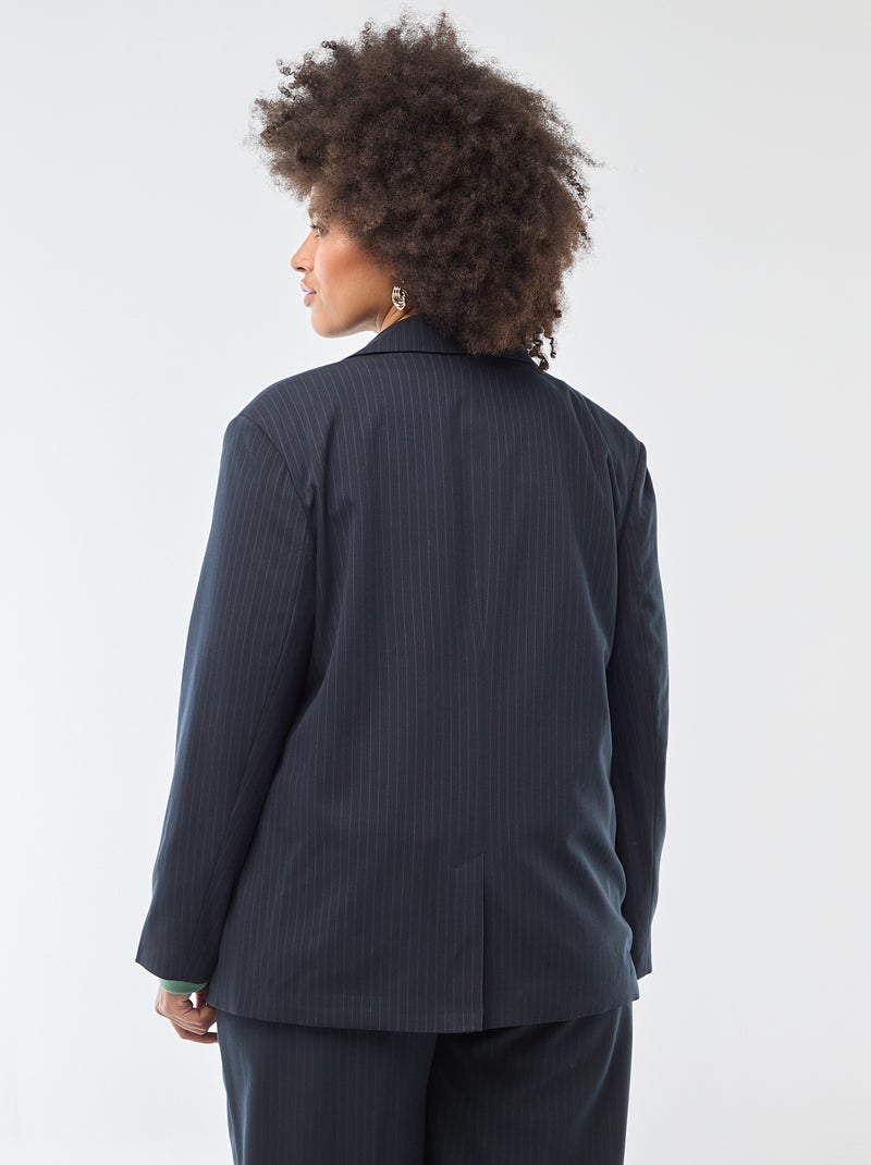 Chaqueta de traje larga con doble botonadura Azul - Kiabi