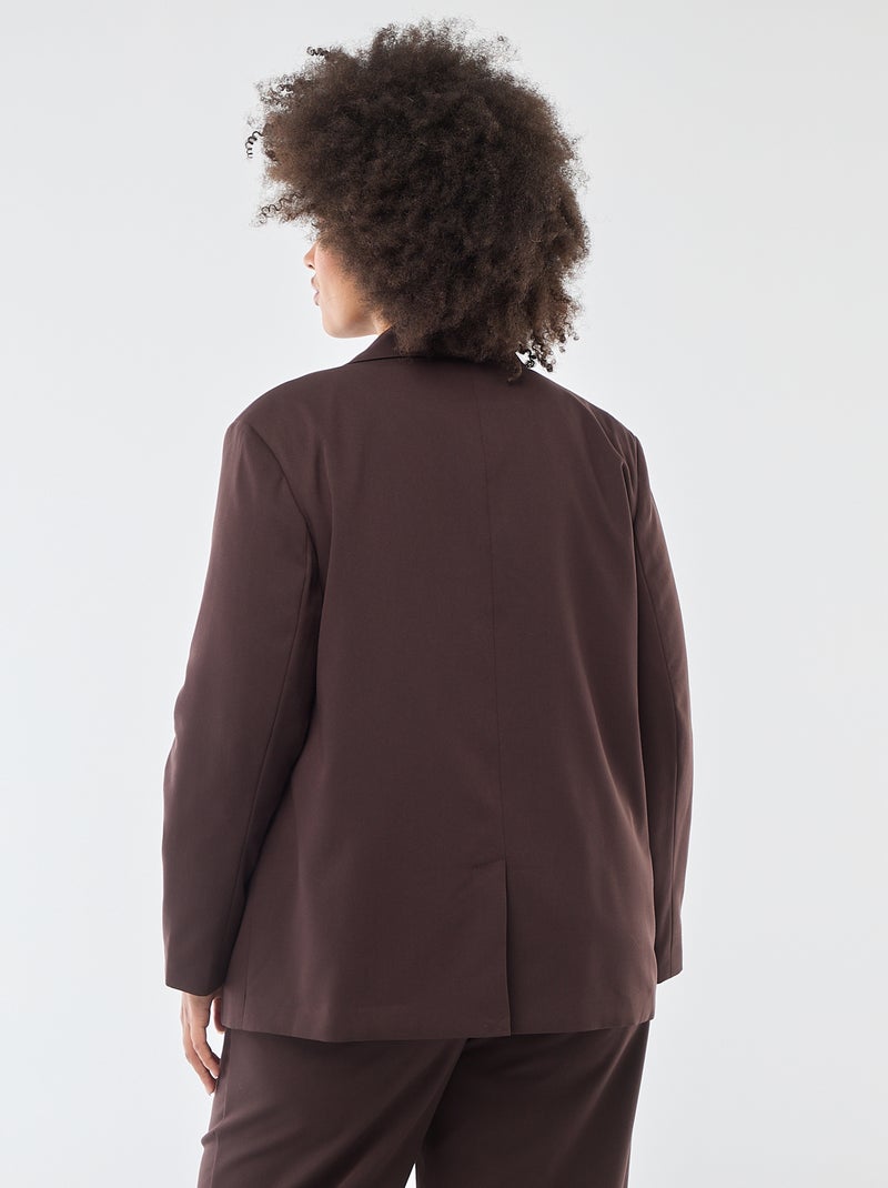 Chaqueta de traje larga con doble botonadura Marron - Kiabi