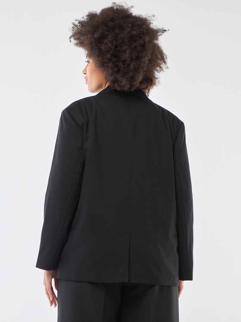 Chaqueta de traje larga con doble botonadura Negro - Kiabi