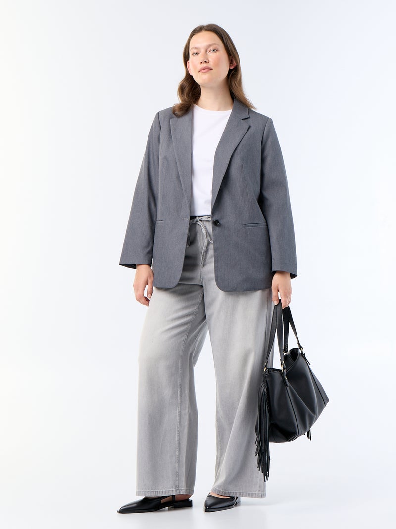 Chaqueta de traje larga Gris - Kiabi