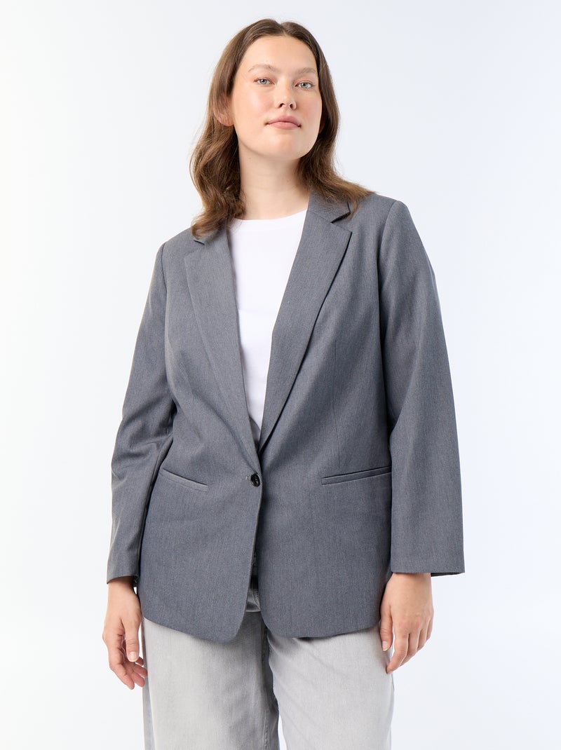 Chaqueta de traje larga Gris - Kiabi
