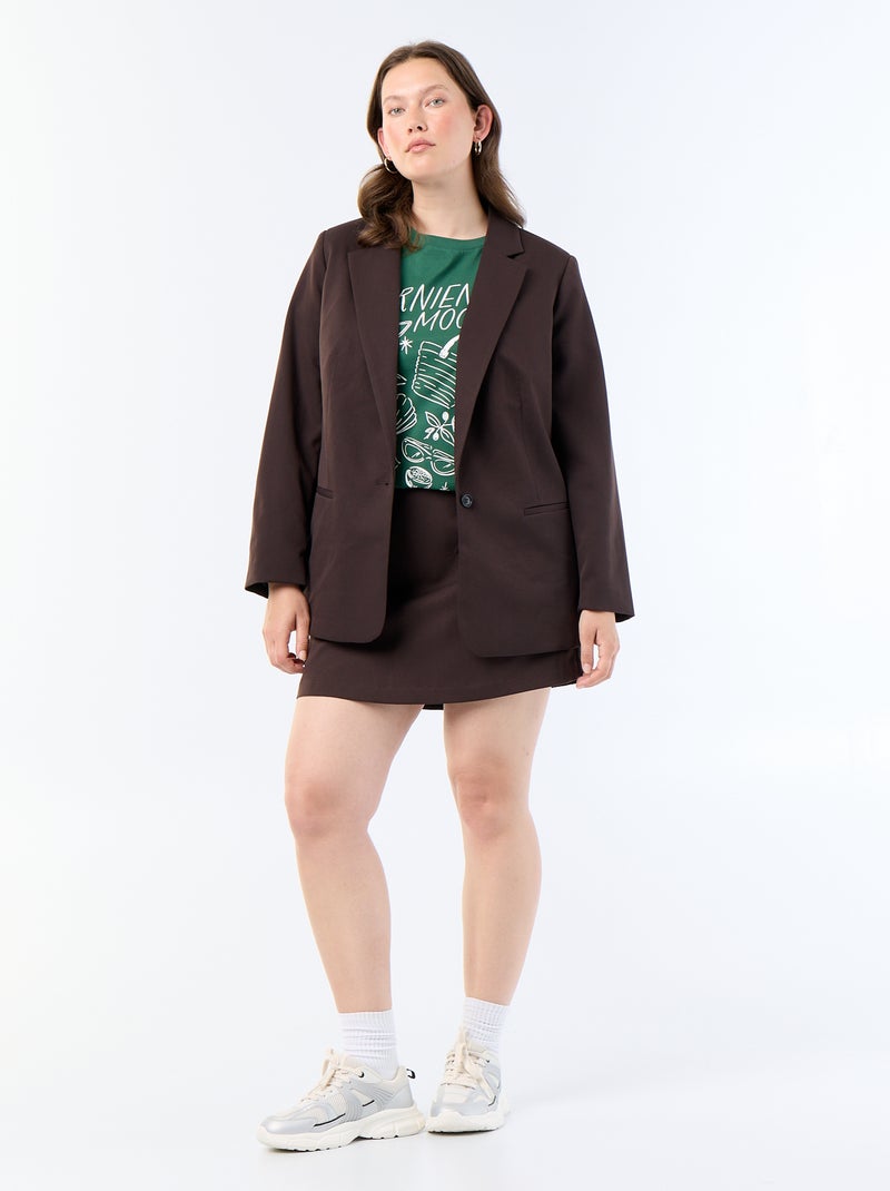 Chaqueta de traje larga Marron - Kiabi