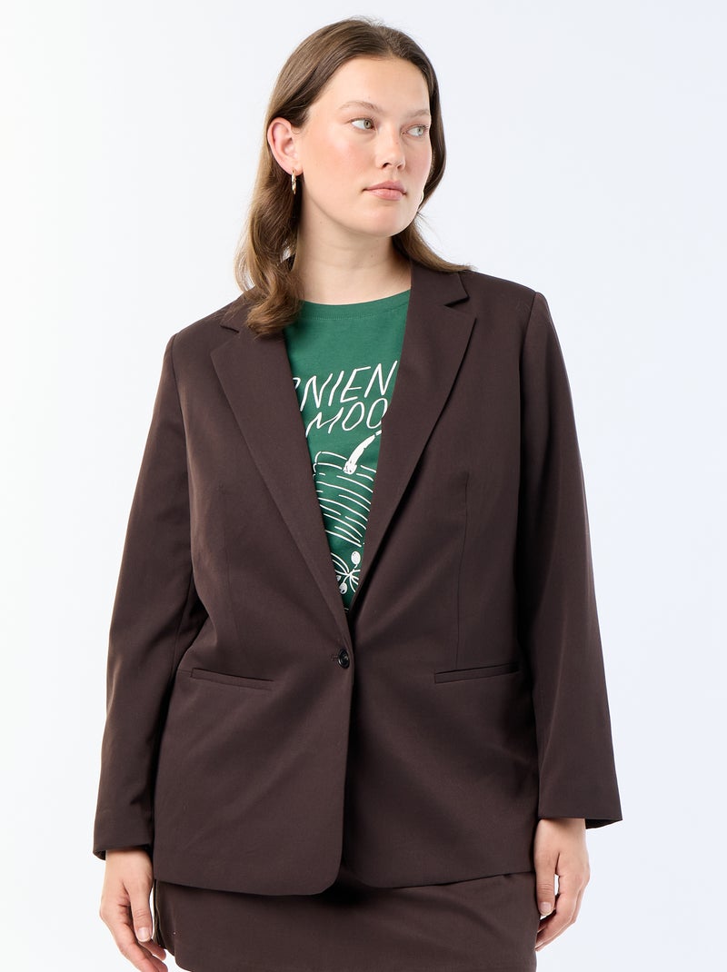 Chaqueta de traje larga Marron - Kiabi