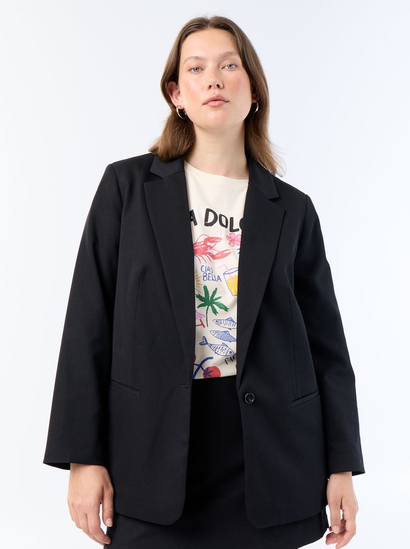 Chaqueta de traje larga Negro - Kiabi