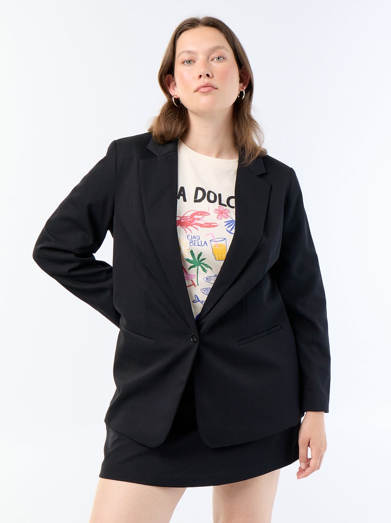Chaqueta de traje larga Negro - Kiabi