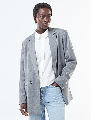 Chaqueta de traje oversize de franela