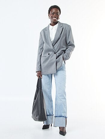 Chaqueta de traje oversize de franela