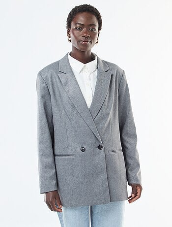 Chaqueta de traje oversize de franela