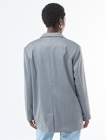 Chaqueta de traje oversize de franela