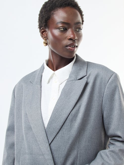 Chaqueta de traje oversize de franela - Kiabi