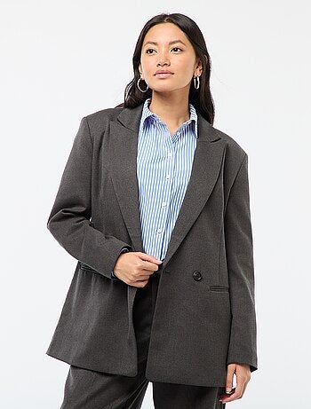 Chaqueta de traje oversize de franela