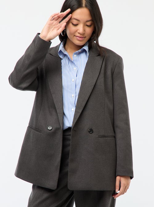 Chaqueta de traje oversize de franela - Kiabi