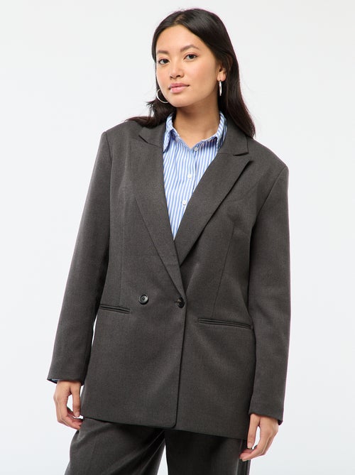 Chaqueta de traje oversize de franela - Kiabi