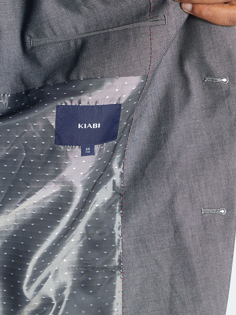 Chaqueta de traje regular gris oscuro - Kiabi