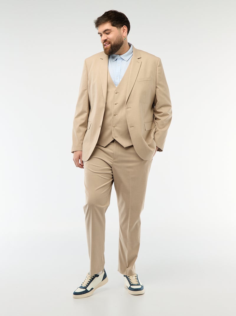 Chaqueta de traje slim Beige - Kiabi