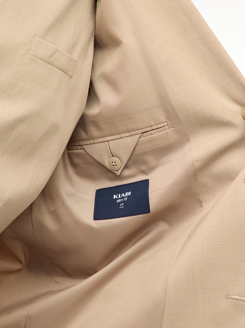 Chaqueta de traje slim Beige - Kiabi