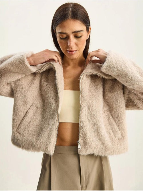 Chaqueta de tweed acolchada gruesa con cierre de cremallera lucci - Kiabi Chaqueta de tweed acolchada gruesa con cierre de cremallera lucci - Kiabi