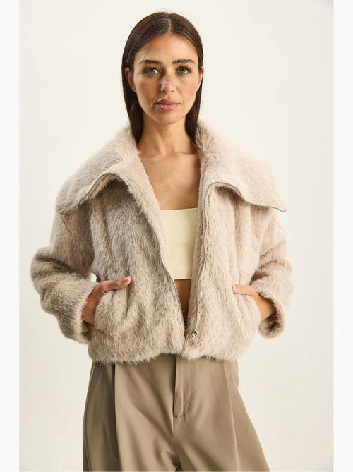 Chaqueta de tweed acolchada gruesa con cierre de cremallera lucci - Kiabi Chaqueta de tweed acolchada gruesa con cierre de cremallera lucci - Kiabi