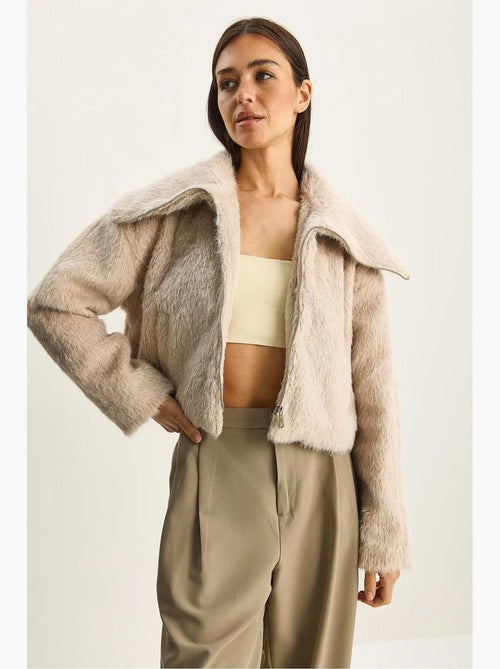 Chaqueta de tweed acolchada gruesa con cierre de cremallera lucci - Kiabi Chaqueta de tweed acolchada gruesa con cierre de cremallera lucci - Kiabi