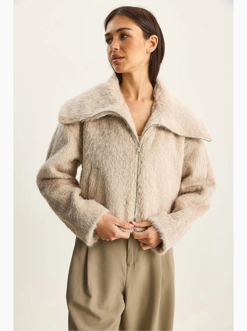 Chaqueta de tweed acolchada gruesa con cierre de cremallera lucci - Kiabi Chaqueta de tweed acolchada gruesa con cierre de cremallera lucci - Kiabi
