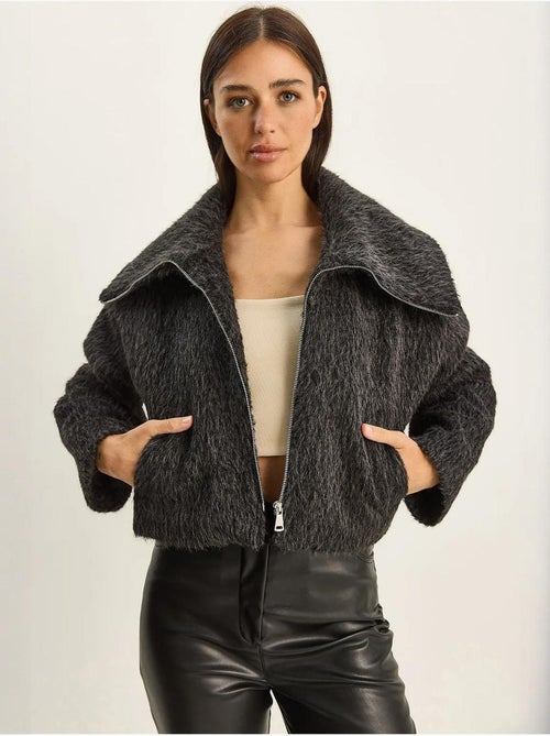 Chaqueta de tweed acolchada gruesa con cierre de cremallera lucci - Kiabi Chaqueta de tweed acolchada gruesa con cierre de cremallera lucci - Kiabi
