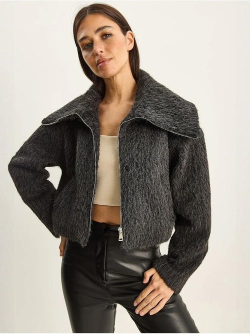 Chaqueta de tweed acolchada gruesa con cierre de cremallera lucci - Kiabi Chaqueta de tweed acolchada gruesa con cierre de cremallera lucci - Kiabi