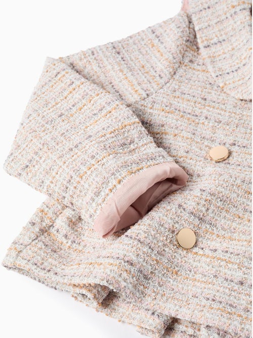 Chaqueta de tweed con cuello marinero y pliegues - Kiabi