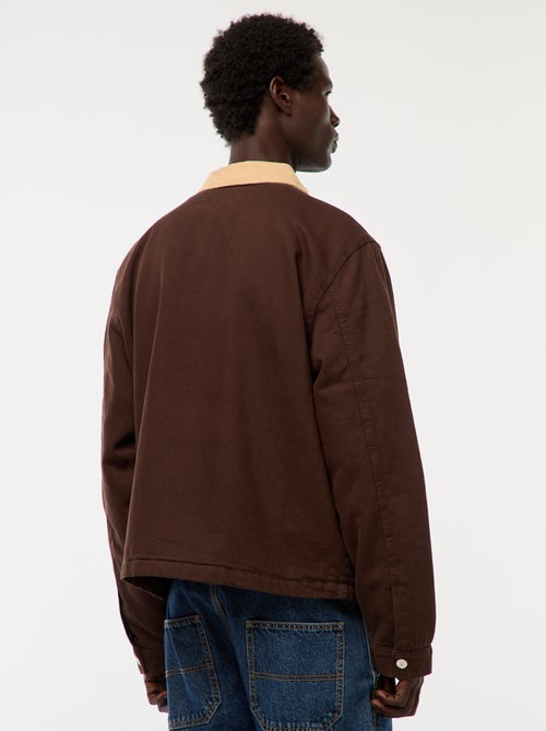 Chaqueta de twill con cremallera y cuello acanalado - Kiabi