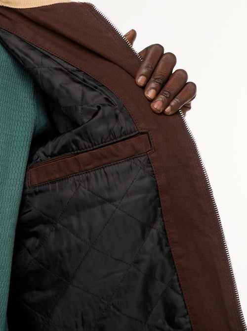 Chaqueta de twill con cremallera y cuello acanalado - Kiabi