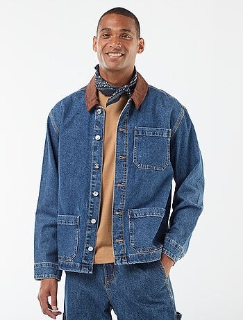 Chaqueta denim con cuello de pana