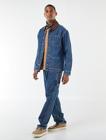 Chaqueta denim con cuello de pana