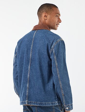 Chaqueta denim con cuello de pana