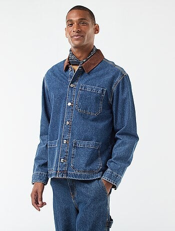 Chaqueta denim con cuello de pana