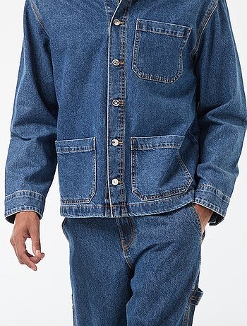 Chaqueta denim con cuello de pana